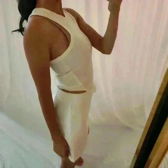 FREE PEOPLE off white tank top Halter knit Rib summer running yoga we the free - Picture 3 of 8